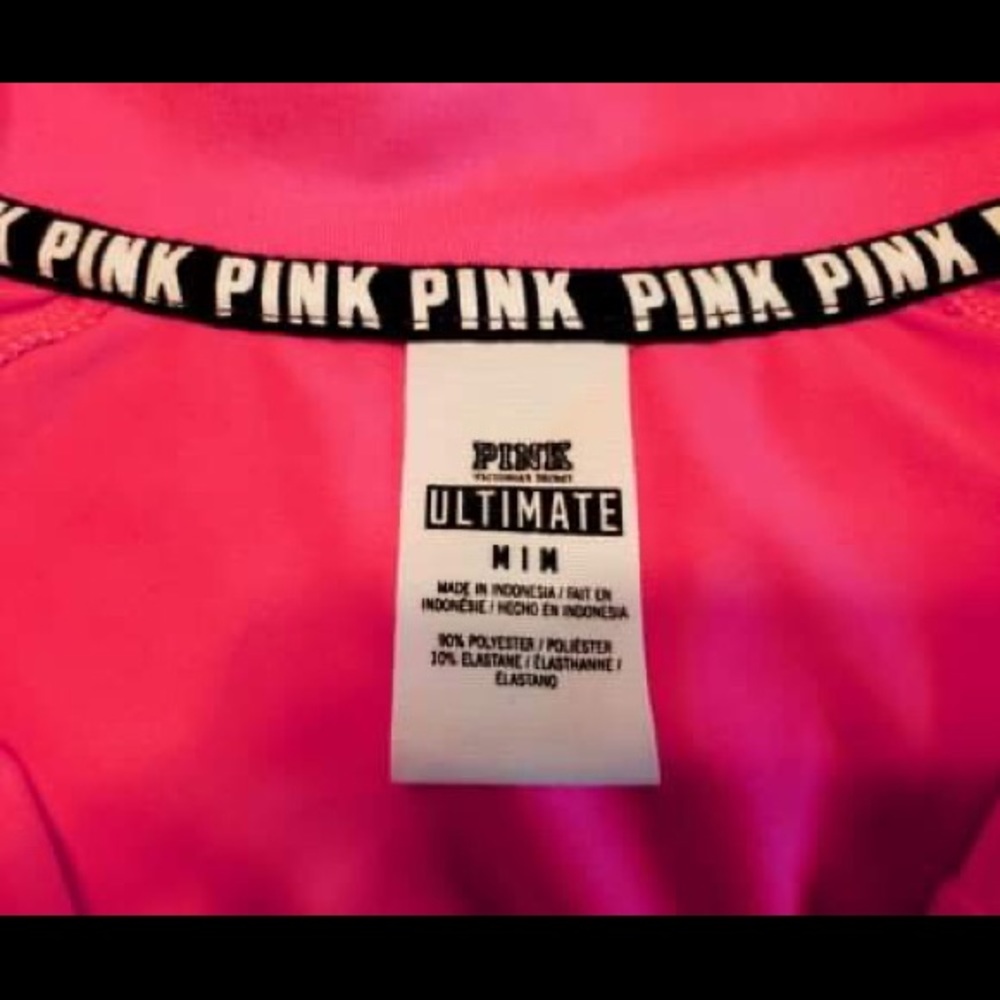 VS Pink Ultimate - 1/4 Zip Hot Pink Pullover - M - Picture 3 of 7